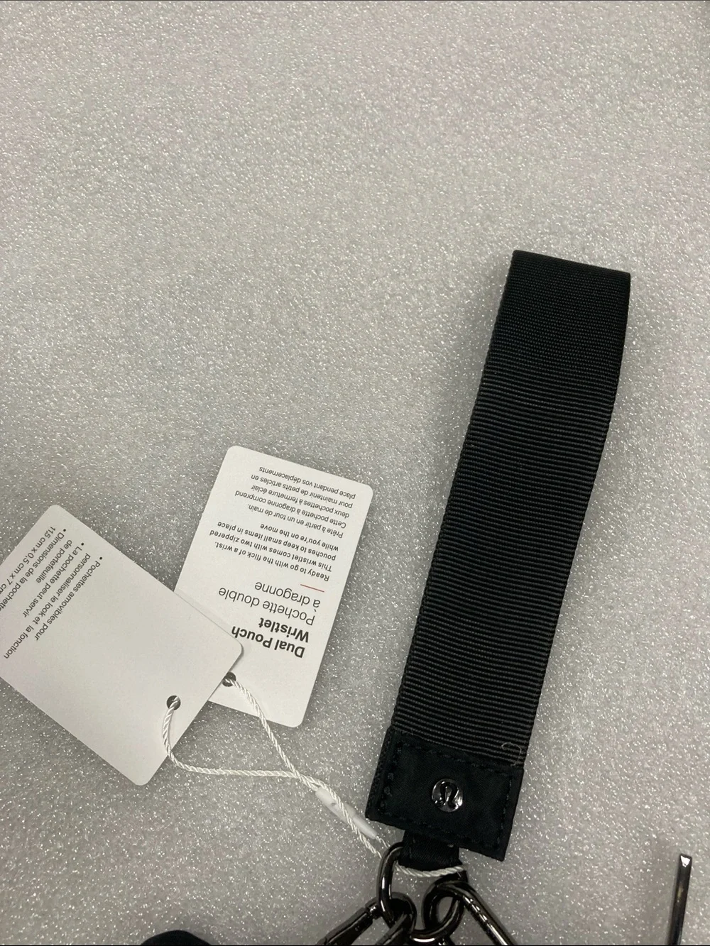 Lululemon Black Mini Zipper Pouch Keychain